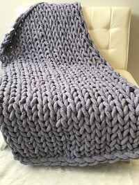 HKM-007699 Coarse Wool Chenille Blanket - Soft, Warm, and Versatile in Multiple Colors