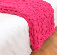 HKM-007699 Coarse Wool Chenille Blanket - Soft, Warm, and Versatile in Multiple Colors