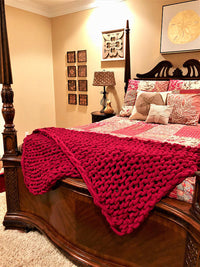 HKM-007699 Coarse Wool Chenille Blanket - Soft, Warm, and Versatile in Multiple Colors