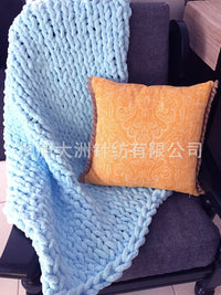 HKM-007699 Coarse Wool Chenille Blanket - Soft, Warm, and Versatile in Multiple Colors