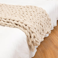 HKM-007699 Coarse Wool Chenille Blanket - Soft, Warm, and Versatile in Multiple Colors