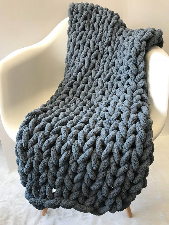HKM-007699 Coarse Wool Chenille Blanket - Soft, Warm, and Versatile in Multiple Colors