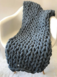 HKM-007699 Coarse Wool Chenille Blanket - Soft, Warm, and Versatile in Multiple Colors