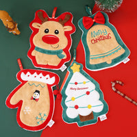 HKM-007827 Christmas Themed Coral Fleece Hand Towel - Santa, Snowman, Tree Designs