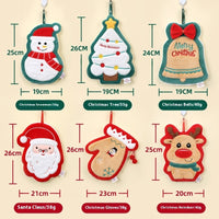 HKM-007827 Christmas Themed Coral Fleece Hand Towel - Santa, Snowman, Tree Designs