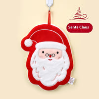 HKM-007827 Christmas Themed Coral Fleece Hand Towel - Santa, Snowman, Tree Designs