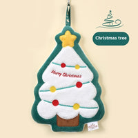HKM-007827 Christmas Themed Coral Fleece Hand Towel - Santa, Snowman, Tree Designs