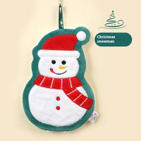 HKM-007827 Christmas Themed Coral Fleece Hand Towel - Santa, Snowman, Tree Designs
