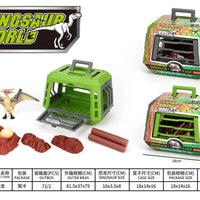 HKM-007955 Dinosaur Escape Operation Game Toy Set with Miniature Tyrannosaurus Rex and Cage for Indoor Pretend Play