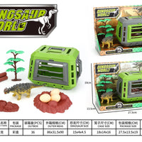 HKM-007955 Dinosaur Escape Operation Game Toy Set with Miniature Tyrannosaurus Rex and Cage for Indoor Pretend Play