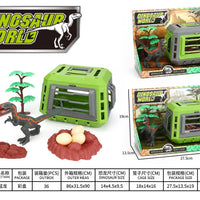 HKM-007955 Dinosaur Escape Operation Game Toy Set with Miniature Tyrannosaurus Rex and Cage for Indoor Pretend Play