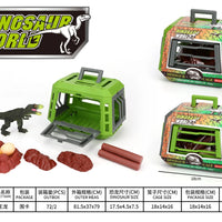 HKM-007955 Dinosaur Escape Operation Game Toy Set with Miniature Tyrannosaurus Rex and Cage for Indoor Pretend Play