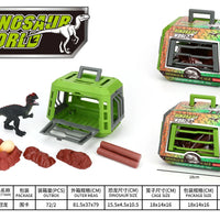 HKM-007955 Dinosaur Escape Operation Game Toy Set with Miniature Tyrannosaurus Rex and Cage for Indoor Pretend Play
