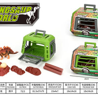 HKM-007955 Dinosaur Escape Operation Game Toy Set with Miniature Tyrannosaurus Rex and Cage for Indoor Pretend Play
