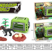 HKM-007955 Dinosaur Escape Operation Game Toy Set with Miniature Tyrannosaurus Rex and Cage for Indoor Pretend Play