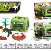 HKM-007955 Dinosaur Escape Operation Game Toy Set with Miniature Tyrannosaurus Rex and Cage for Indoor Pretend Play