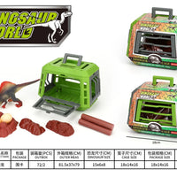 HKM-007955 Dinosaur Escape Operation Game Toy Set with Miniature Tyrannosaurus Rex and Cage for Indoor Pretend Play