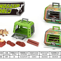 HKM-007955 Dinosaur Escape Operation Game Toy Set with Miniature Tyrannosaurus Rex and Cage for Indoor Pretend Play