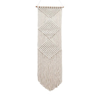 HKM-008019 Beige Hand-Woven Cotton Tapestry - Nordic Style Wall Hanging for Home Decor