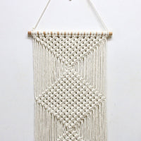 HKM-008019 Beige Hand-Woven Cotton Tapestry - Nordic Style Wall Hanging for Home Decor