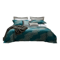 HKM-008019 Cotton Four-Piece Bedding Set with Geometric Pattern for Queen and King Size Beds