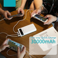 HKM-008083 30000mAh Power Bank with Digital Display and Multi-USB Output, Slim Portable Design