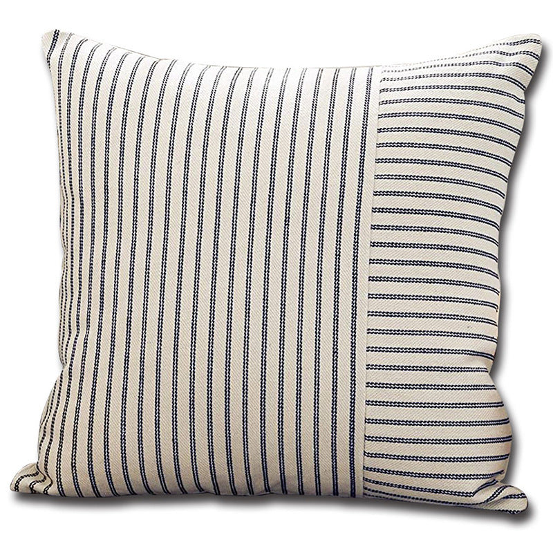 HKM-008147 Striped Canvas Pillow Cover for Sofa and Bedroom - 45x45cm