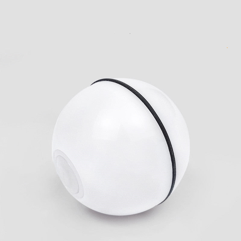 HKM-008211 LED Cat Laser Toy Ball with Replaceable Feather - USB Rechargeable Rolling Play Ball for Pet Fun