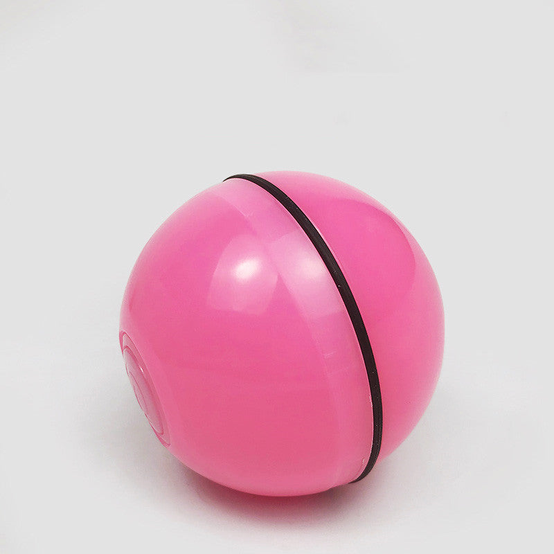 HKM-008211 LED Cat Laser Toy Ball with Replaceable Feather - USB Rechargeable Rolling Play Ball for Pet Fun