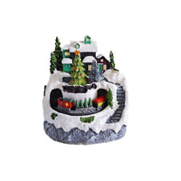 HKM-008467 Rotating Train Resin Christmas Decorations with USB Cable - Snowman, Old Man, Tree Styles