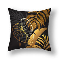 HKM-008531 Ginkgo Leaf Printed Pillow Cover in Modern Design, 45x45cm, Soft Fabric