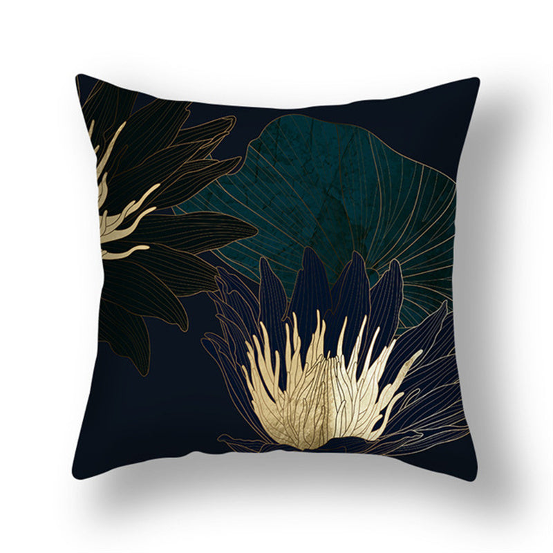 KTX-008531 Ginkgo Leaf Printed Pillow Cover in Modern Design, 45x45cm, Soft Fabric