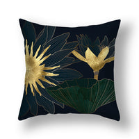 HKM-008531 Ginkgo Leaf Printed Pillow Cover in Modern Design, 45x45cm, Soft Fabric