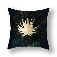 HKM-008531 Ginkgo Leaf Printed Pillow Cover in Modern Design, 45x45cm, Soft Fabric