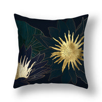 HKM-008531 Ginkgo Leaf Printed Pillow Cover in Modern Design, 45x45cm, Soft Fabric
