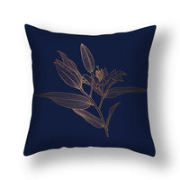 HKM-008531 Ginkgo Leaf Printed Pillow Cover in Modern Design, 45x45cm, Soft Fabric