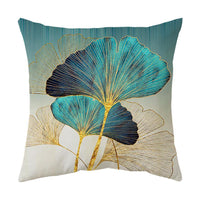 HKM-008531 Ginkgo Leaf Printed Pillow Cover in Modern Design, 45x45cm, Soft Fabric