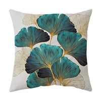 HKM-008531 Ginkgo Leaf Printed Pillow Cover in Modern Design, 45x45cm, Soft Fabric