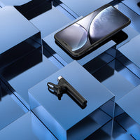 HKM-008595 Wireless Bluetooth Headset PD-BE400 with Music and Talk Time Up to 2.8 Hours, Black/White, ABS and Silicone Material