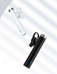 HKM-008595 Wireless Bluetooth Headset PD-BE400 with Music and Talk Time Up to 2.8 Hours, Black/White, ABS and Silicone Material