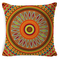 HKM-008659 Bohemian Mandala Linen Cushion Cover for Bedside and Sofa, 45x45 cm