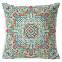 HKM-008659 Bohemian Mandala Linen Cushion Cover for Bedside and Sofa, 45x45 cm
