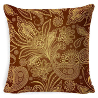 HKM-008659 Bohemian Mandala Linen Cushion Cover for Bedside and Sofa, 45x45 cm
