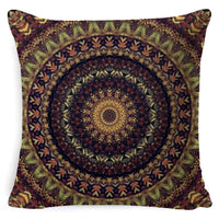 HKM-008659 Bohemian Mandala Linen Cushion Cover for Bedside and Sofa, 45x45 cm