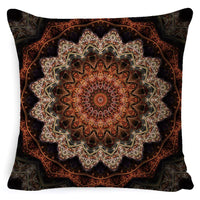 HKM-008659 Bohemian Mandala Linen Cushion Cover for Bedside and Sofa, 45x45 cm