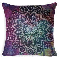 HKM-008659 Bohemian Mandala Linen Cushion Cover for Bedside and Sofa, 45x45 cm