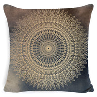 HKM-008659 Bohemian Mandala Linen Cushion Cover for Bedside and Sofa, 45x45 cm
