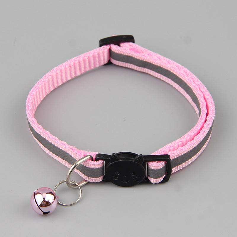 HKM-008723 Reflective Cat Head Safety Buckle Collar in Multiple Colors - Ideal for All Seasons and Special Festivals