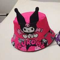 HKM-008851 Children's Cartoon Character Stitched Fisherman Sunshade Hat for Outdoor Fun