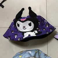 HKM-008851 Children's Cartoon Character Stitched Fisherman Sunshade Hat for Outdoor Fun